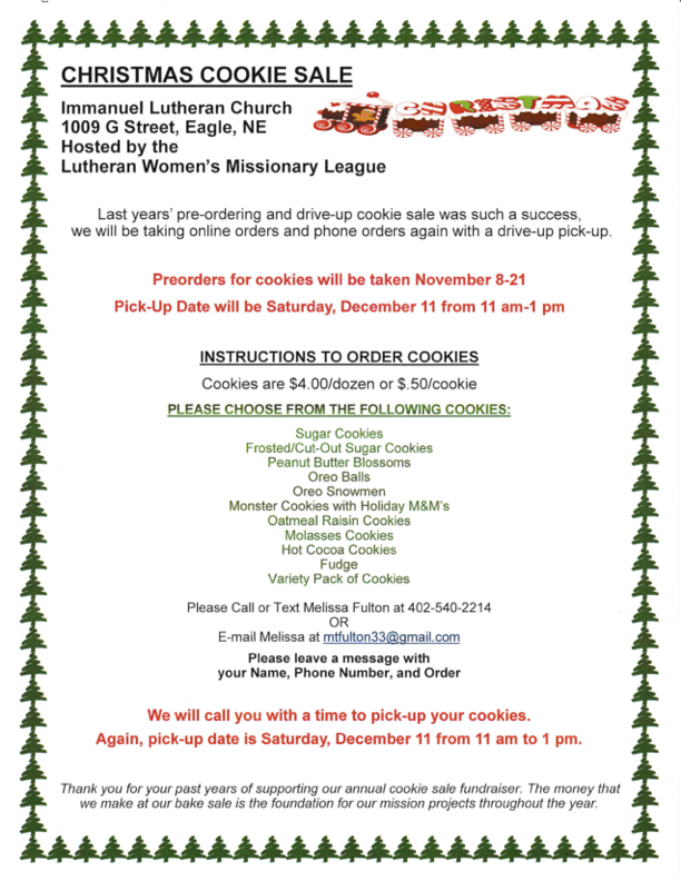 Cookie Sale flier