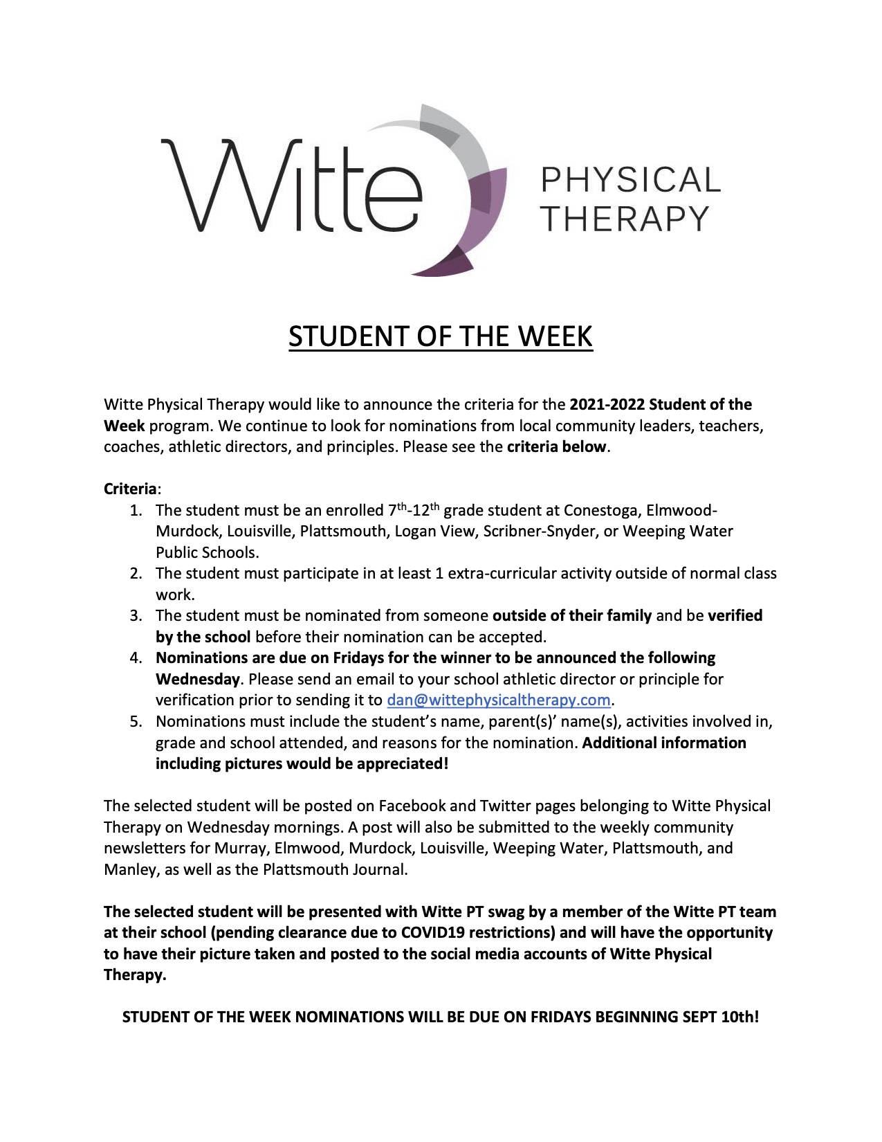 Student of the Week 1